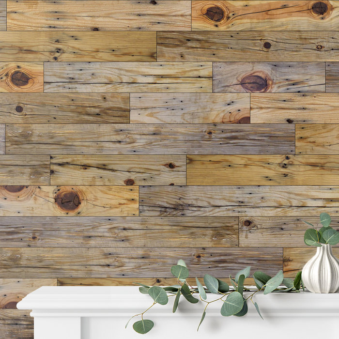 Novogratz 51 X 47 Reclaimed Peel And Stick Solid Wood Wall Panelling And Reviews 